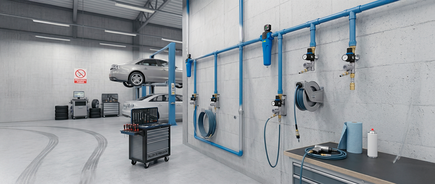 Instalación de equipo de aire comprimido para la automoción