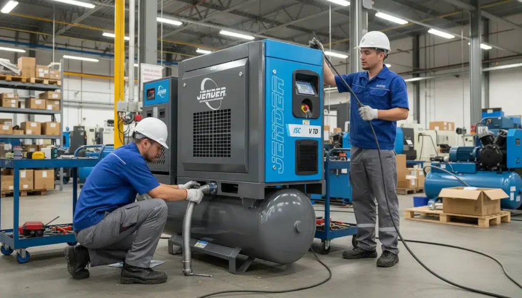 compresor de tornillo en una fábrica